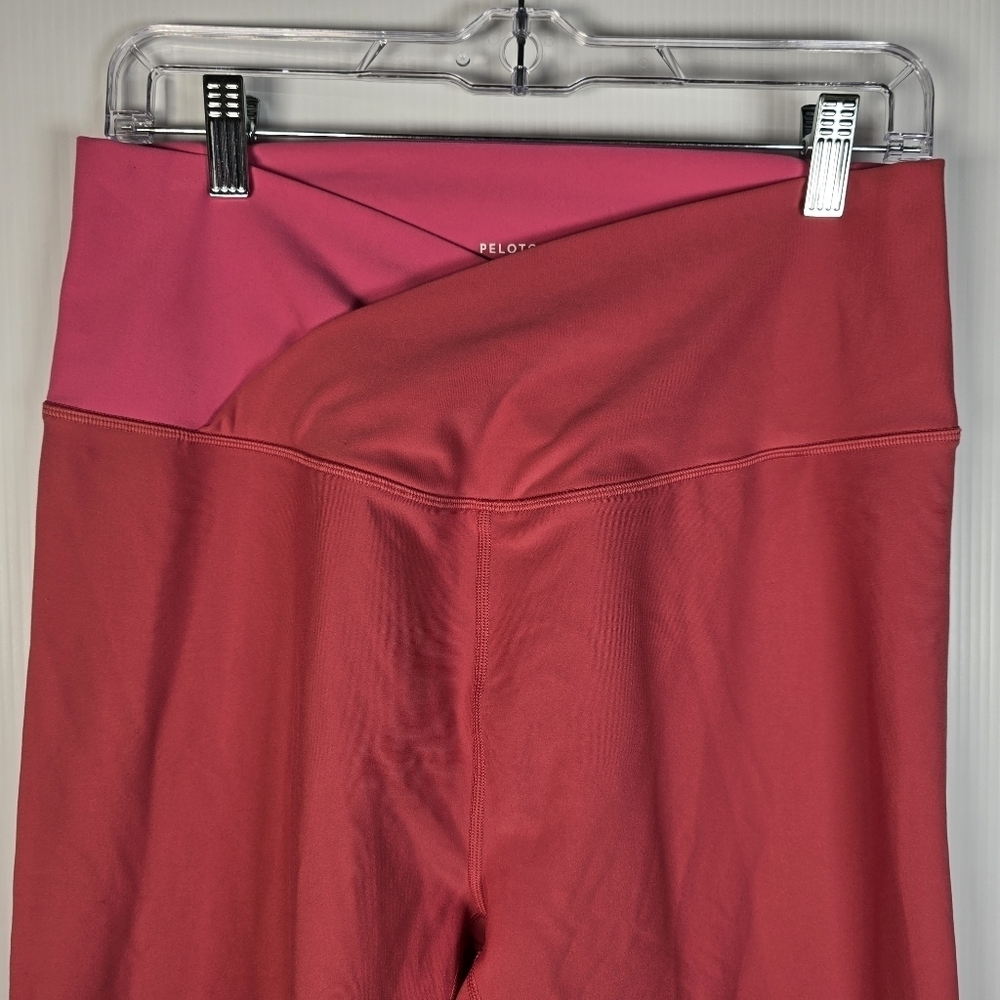 Peloton High Rise Ankle Leggings Size XL Pink Cross Over Waist Athletic Pant - Picture 3 of 9